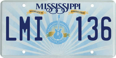MS license plate LMI136