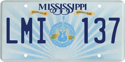 MS license plate LMI137