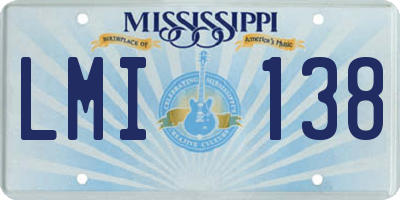 MS license plate LMI138