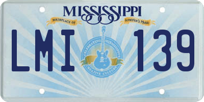 MS license plate LMI139