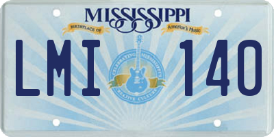 MS license plate LMI140