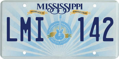 MS license plate LMI142