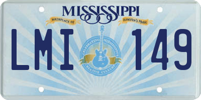 MS license plate LMI149