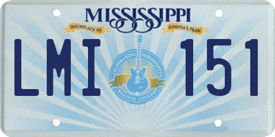 MS license plate LMI151