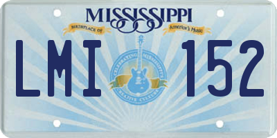 MS license plate LMI152