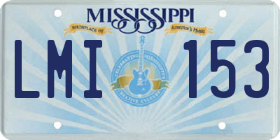 MS license plate LMI153