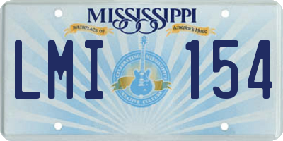 MS license plate LMI154