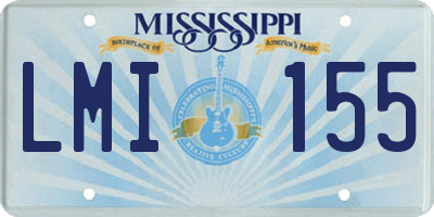 MS license plate LMI155