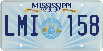 MS license plate LMI158