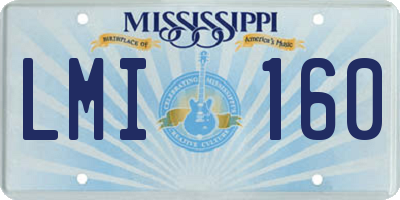 MS license plate LMI160