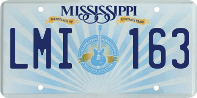 MS license plate LMI163