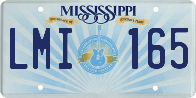 MS license plate LMI165