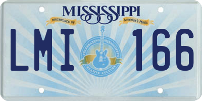 MS license plate LMI166