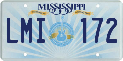 MS license plate LMI172