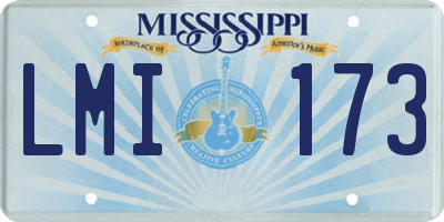 MS license plate LMI173