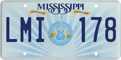 MS license plate LMI178