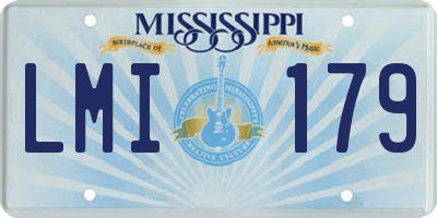 MS license plate LMI179