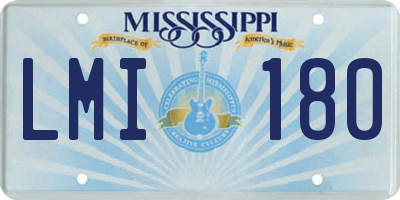 MS license plate LMI180