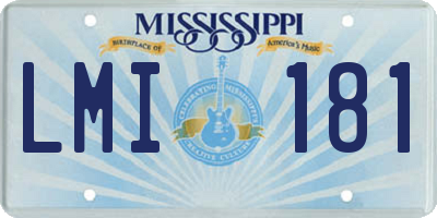 MS license plate LMI181
