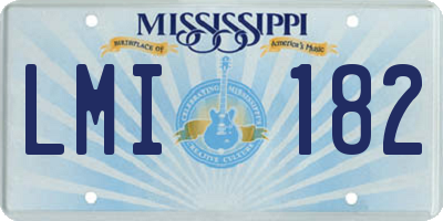MS license plate LMI182