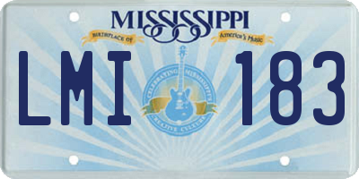 MS license plate LMI183