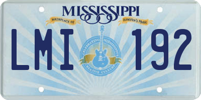 MS license plate LMI192