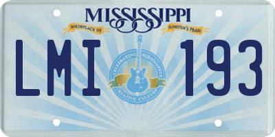 MS license plate LMI193