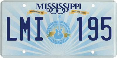 MS license plate LMI195