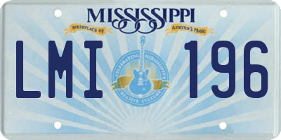 MS license plate LMI196