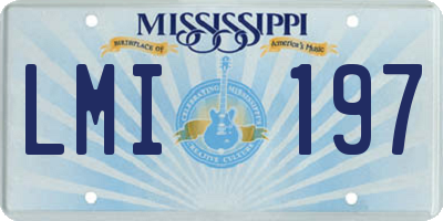 MS license plate LMI197