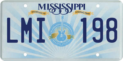 MS license plate LMI198