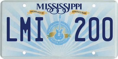 MS license plate LMI200
