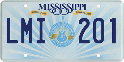 MS license plate LMI201