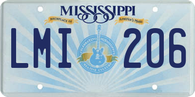 MS license plate LMI206