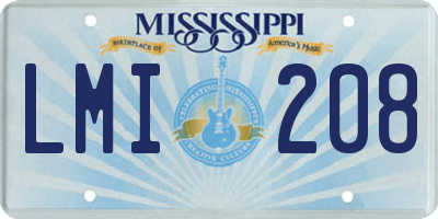 MS license plate LMI208