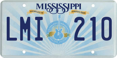 MS license plate LMI210