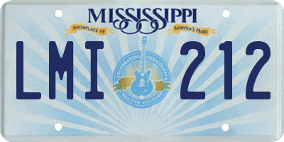 MS license plate LMI212