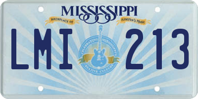 MS license plate LMI213
