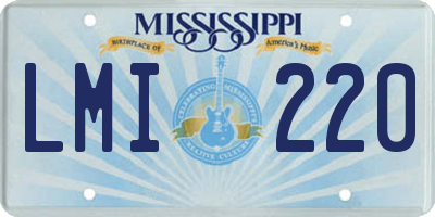 MS license plate LMI220