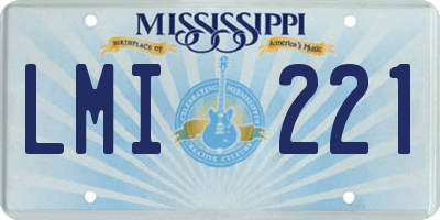 MS license plate LMI221