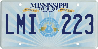 MS license plate LMI223