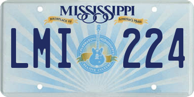 MS license plate LMI224