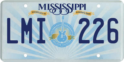 MS license plate LMI226