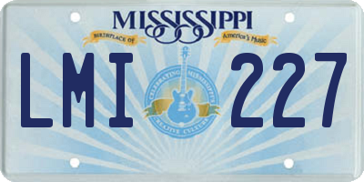 MS license plate LMI227