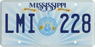 MS license plate LMI228