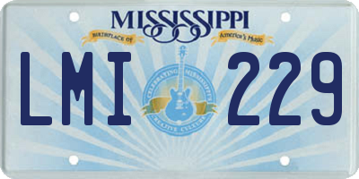 MS license plate LMI229