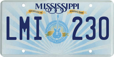 MS license plate LMI230