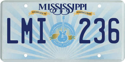 MS license plate LMI236