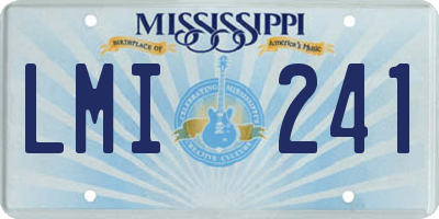 MS license plate LMI241