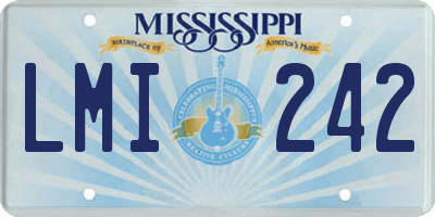 MS license plate LMI242